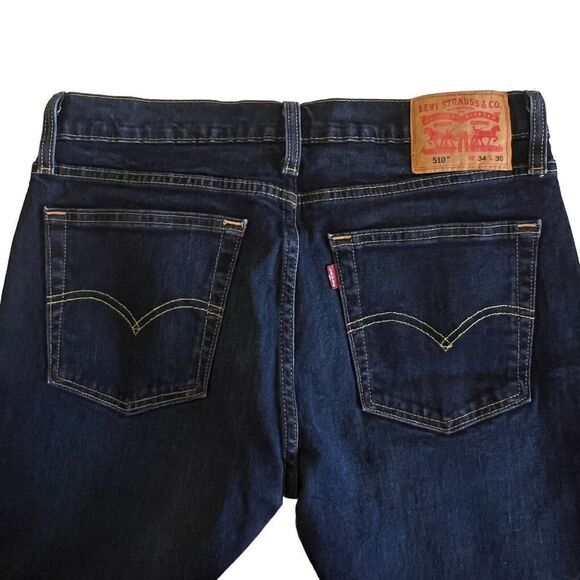 LEVI'S 510 Men's Jeans Stretch Blue 5 Pockets 99% Cotton Pre-owned Made in Egypt - Picture 11 of 16